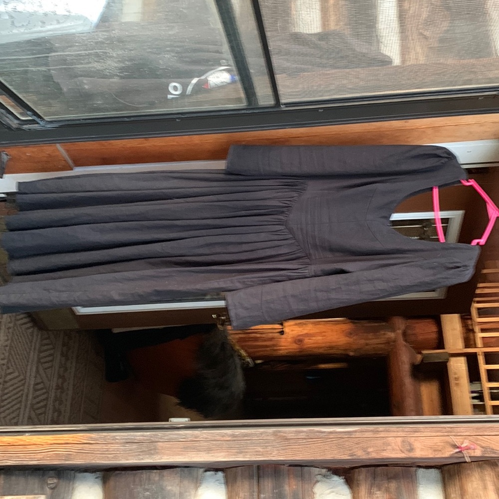 Ovate black linen dress